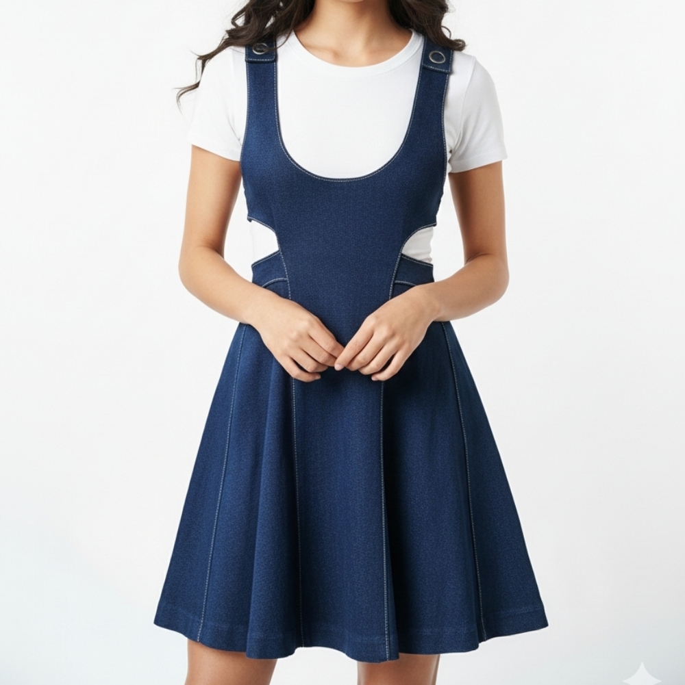 Denim Cut Out Mini Dress